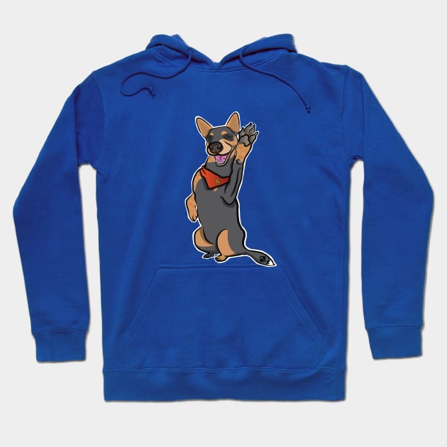 Lefty Cattle Dog High Five Hoodie by AltTabStudio